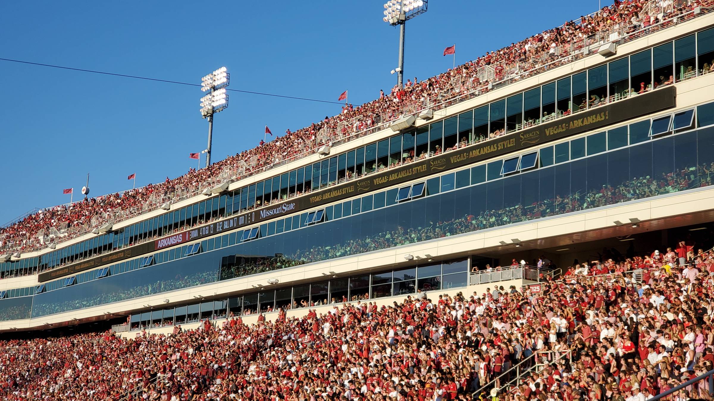 Capital Club seats at Razorback Stadium