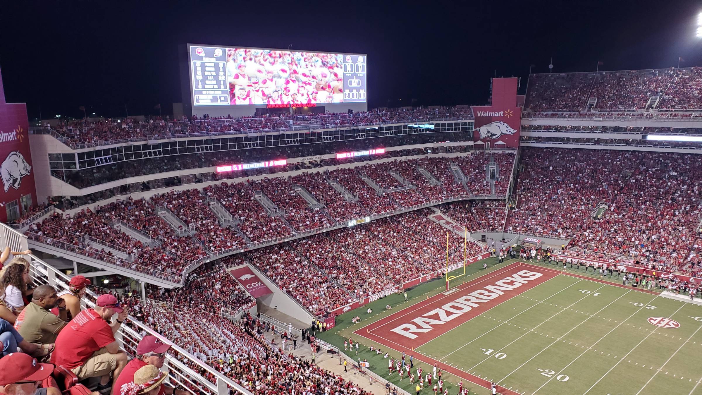 Cardinal Club seats at Razorback Stadium