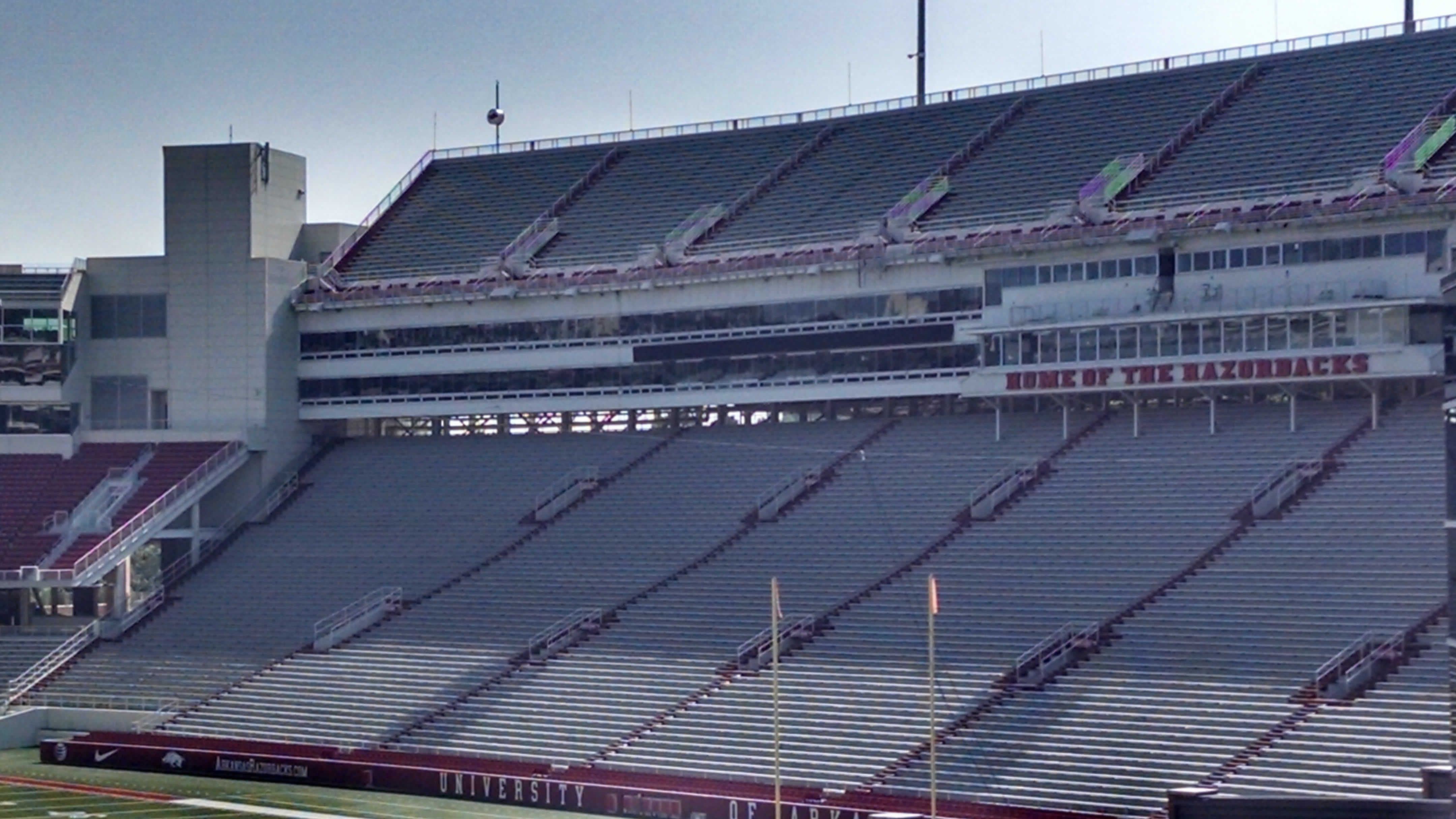 west stands at razorback stadium