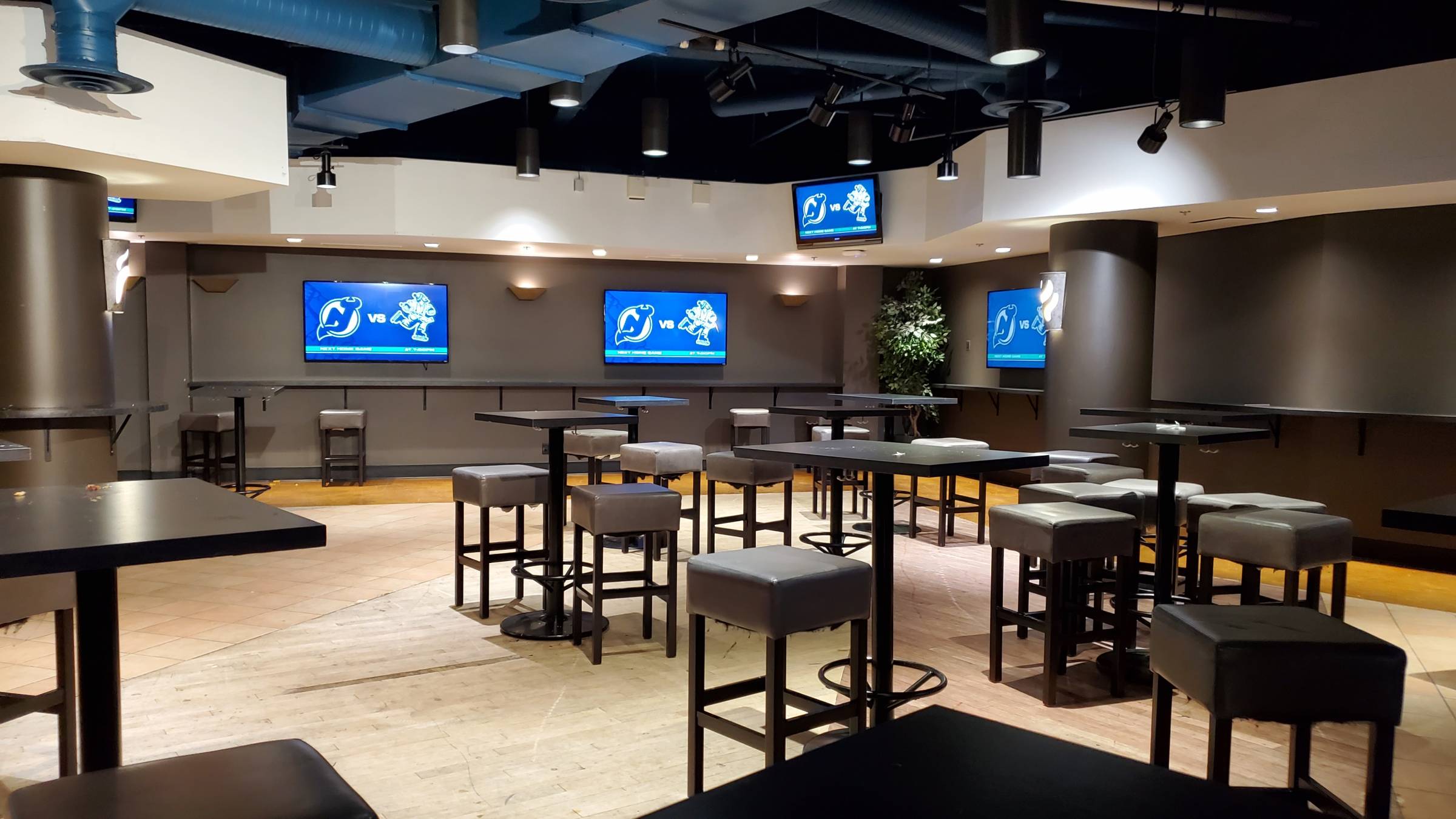 Dining Tables in The Nutrl Zone Club Section at Rogers Arena
