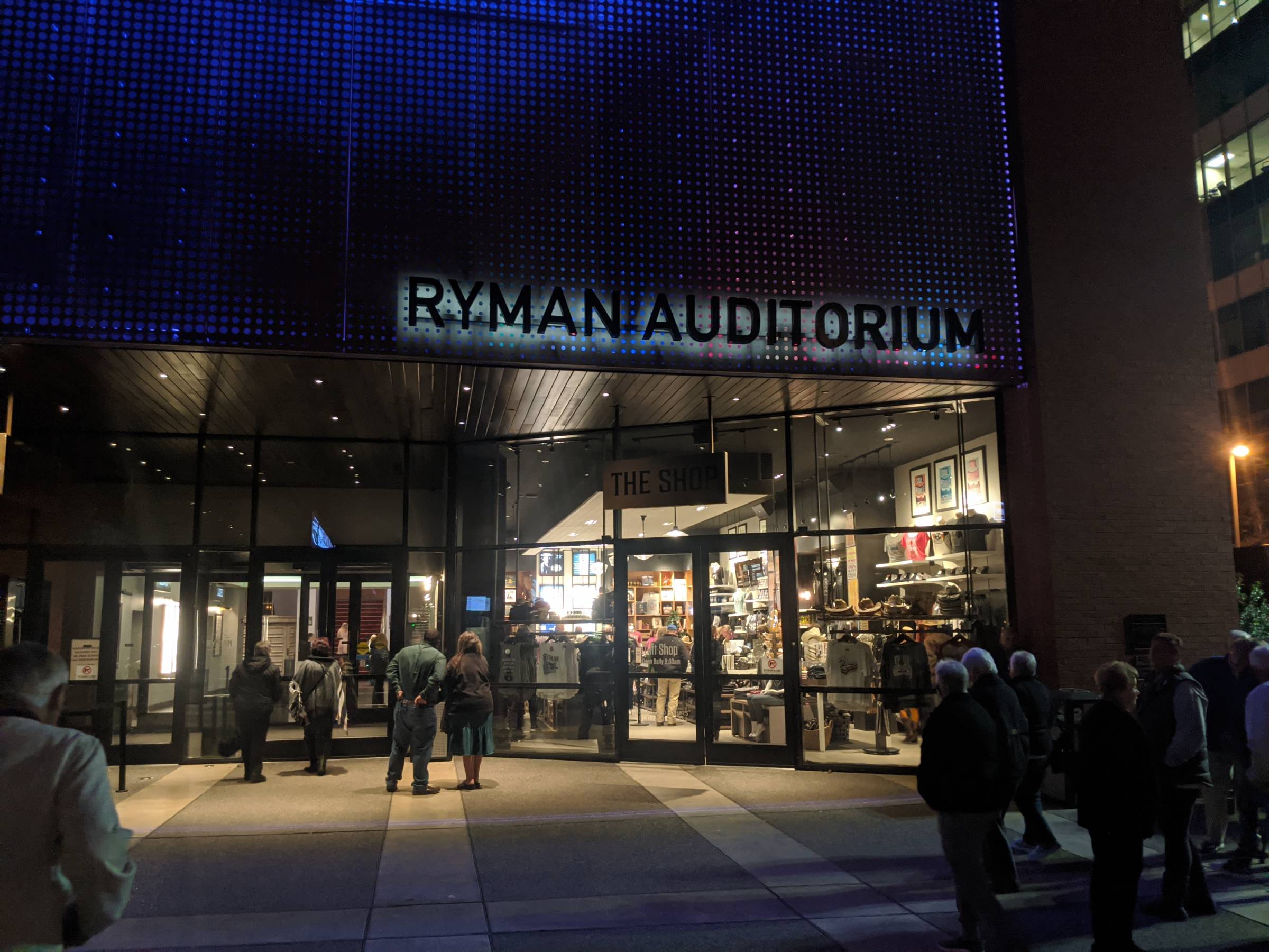 outside Ryman Auditorium in Nashville