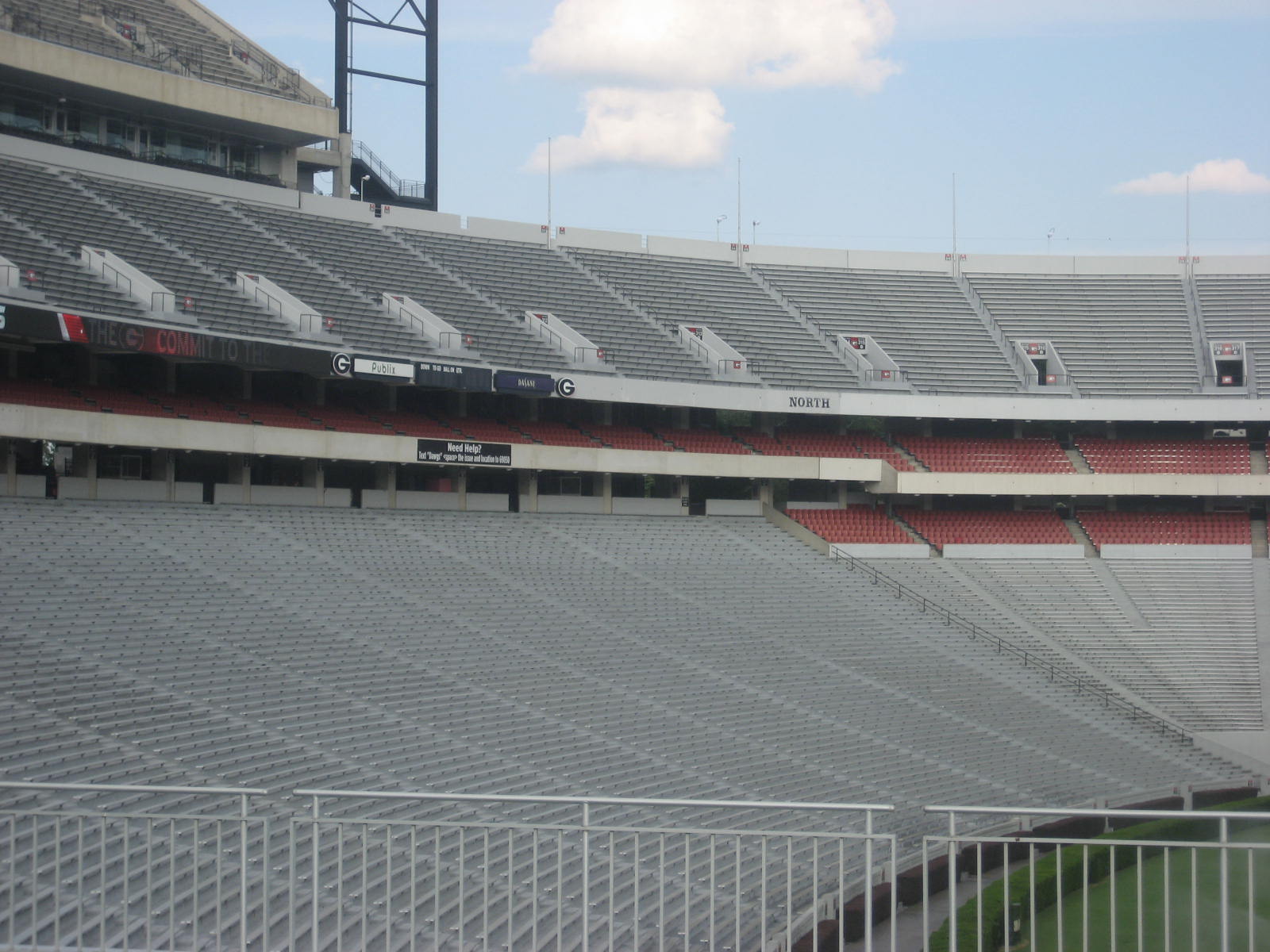 north sideline at sanford stadium