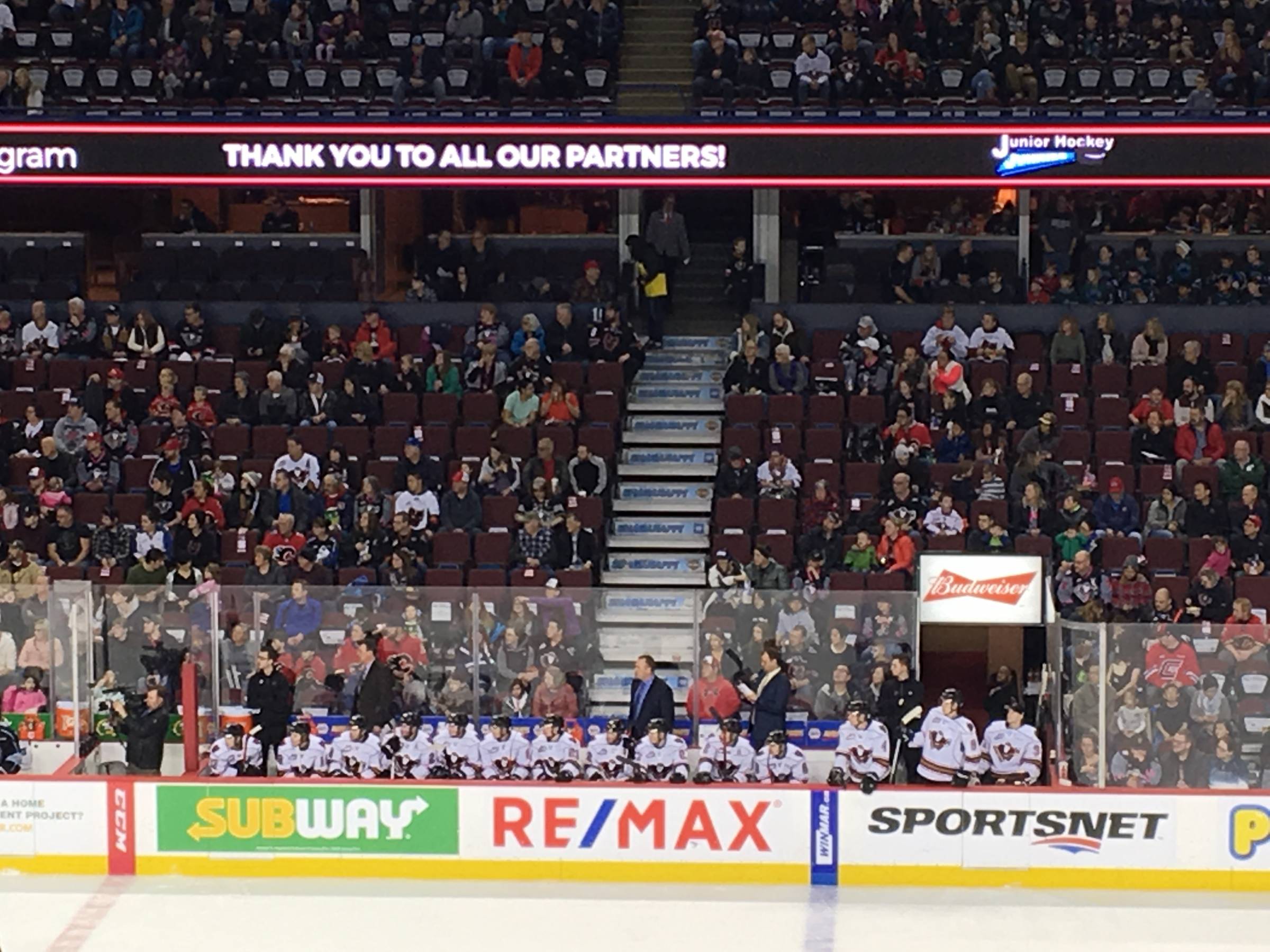 flames bench at Scotiabank Saddledome