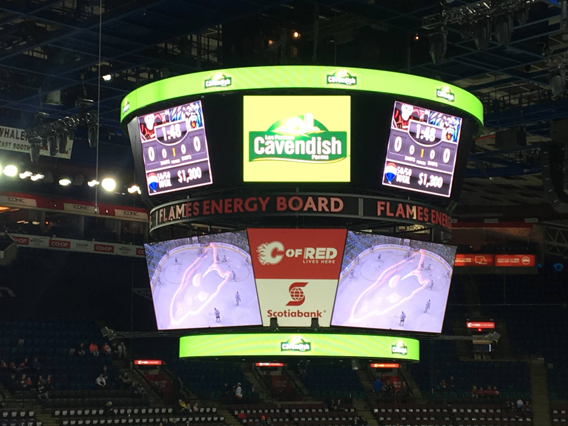 Jumbotron at Scotiabank Saddledome