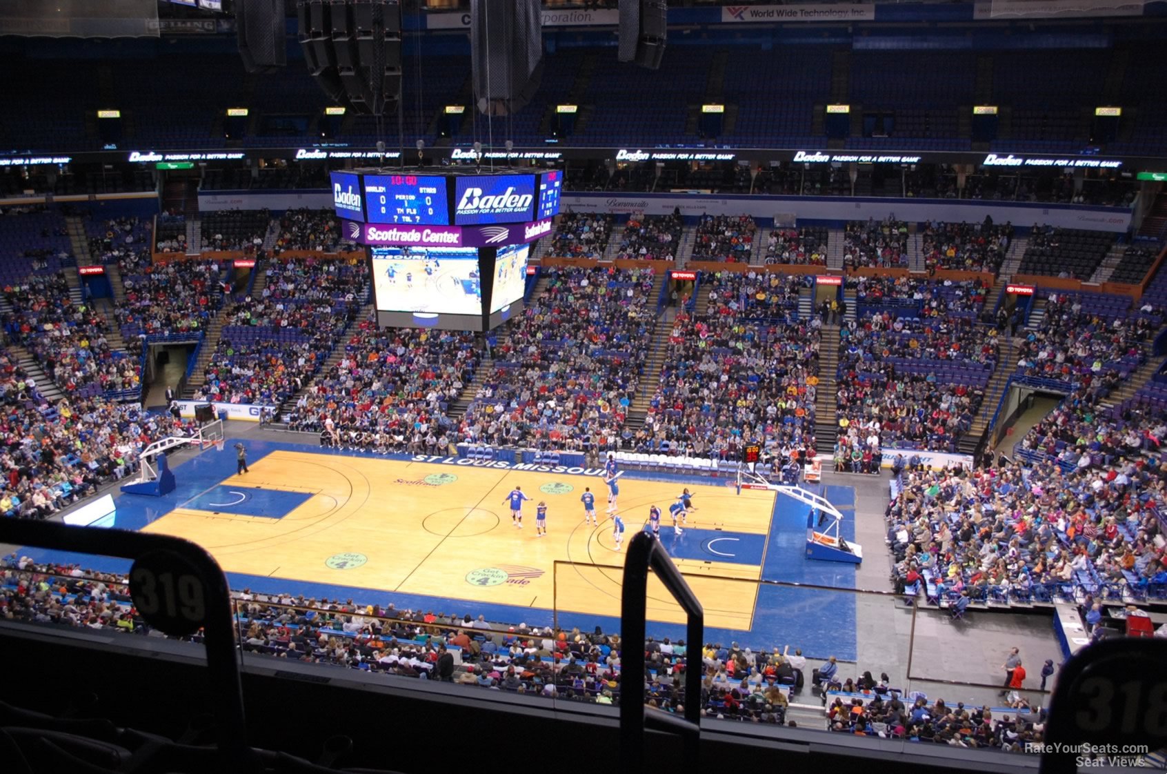 section 318, row c seat view  for basketball - enterprise center