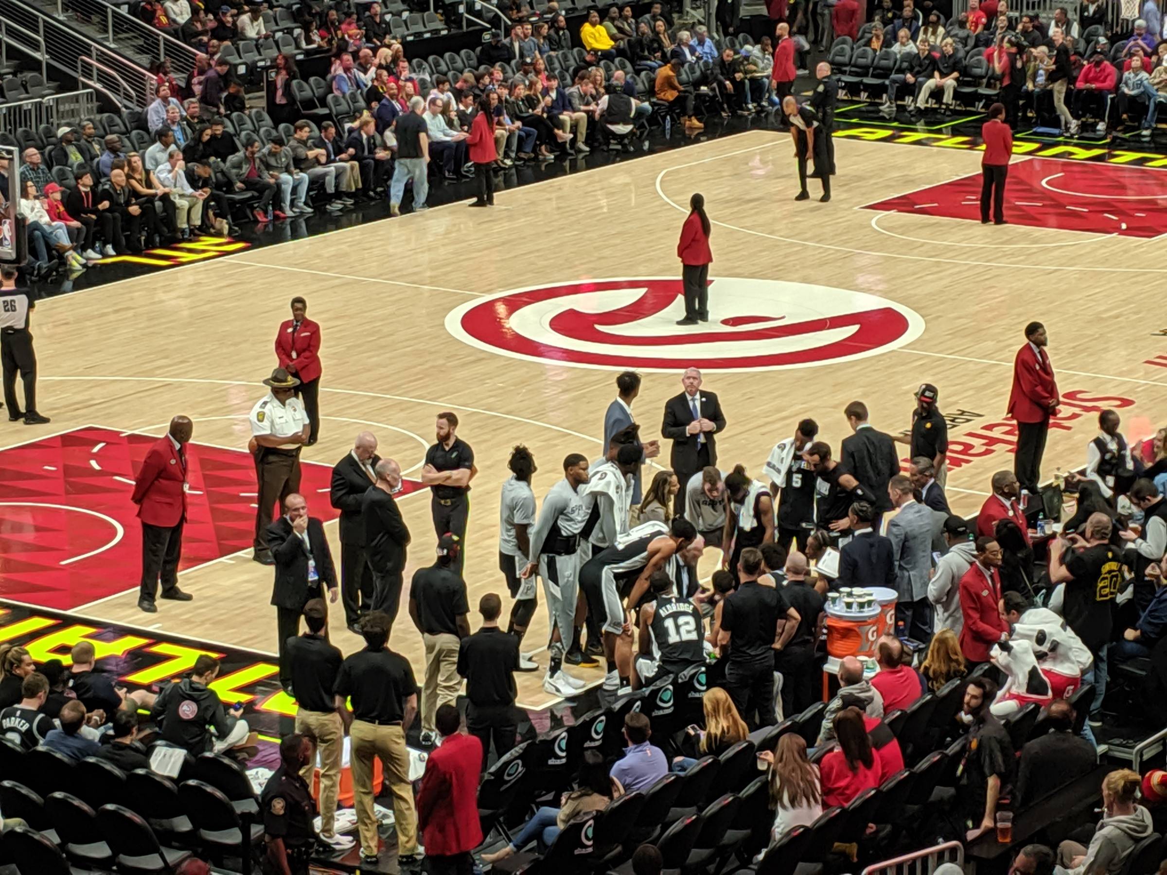 state farm arena visitor bench