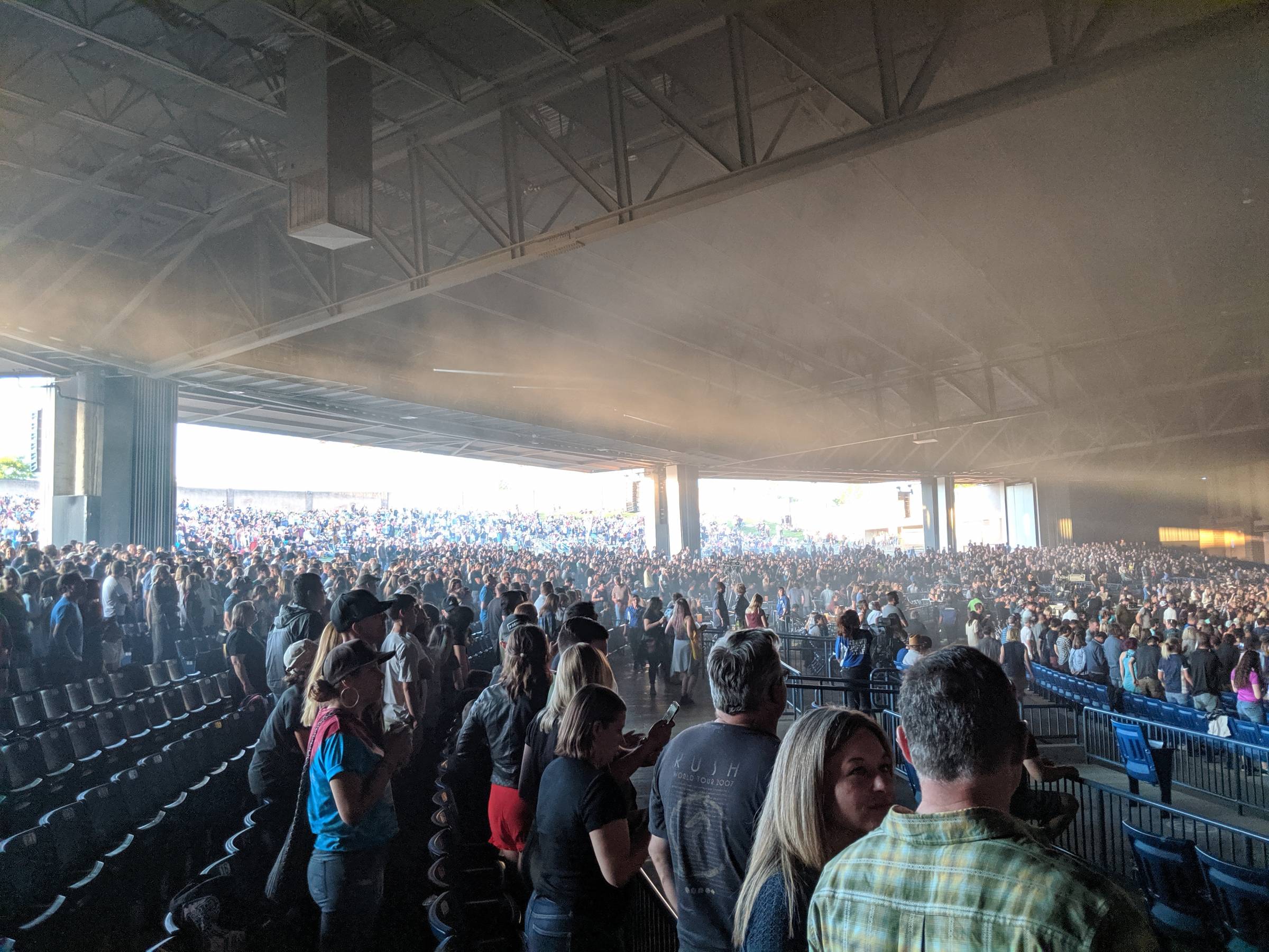 Pavilion seats are covered