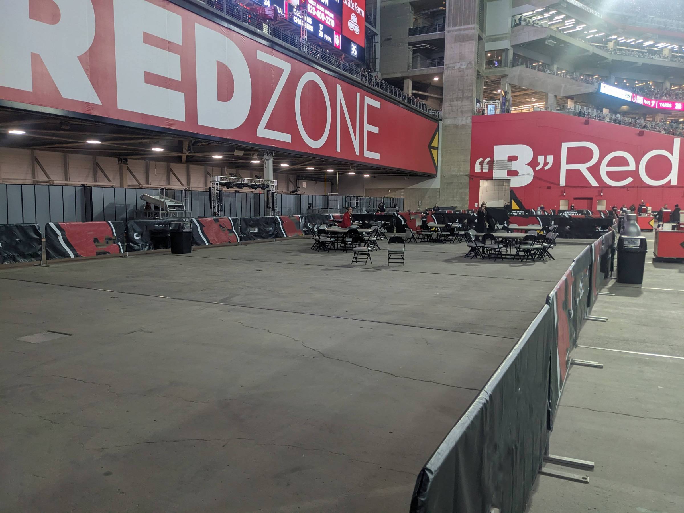 tables in red zone state farm stadium