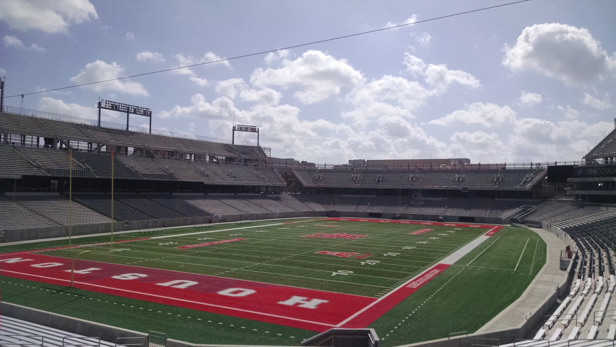 view of the field and stadium