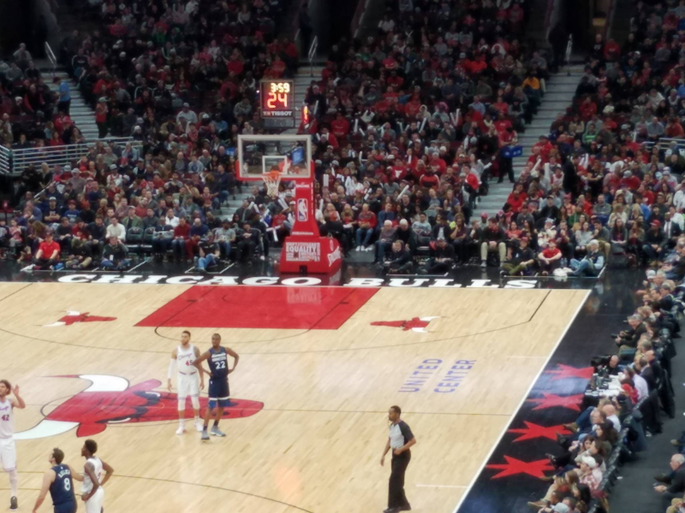 united center behind basket seats