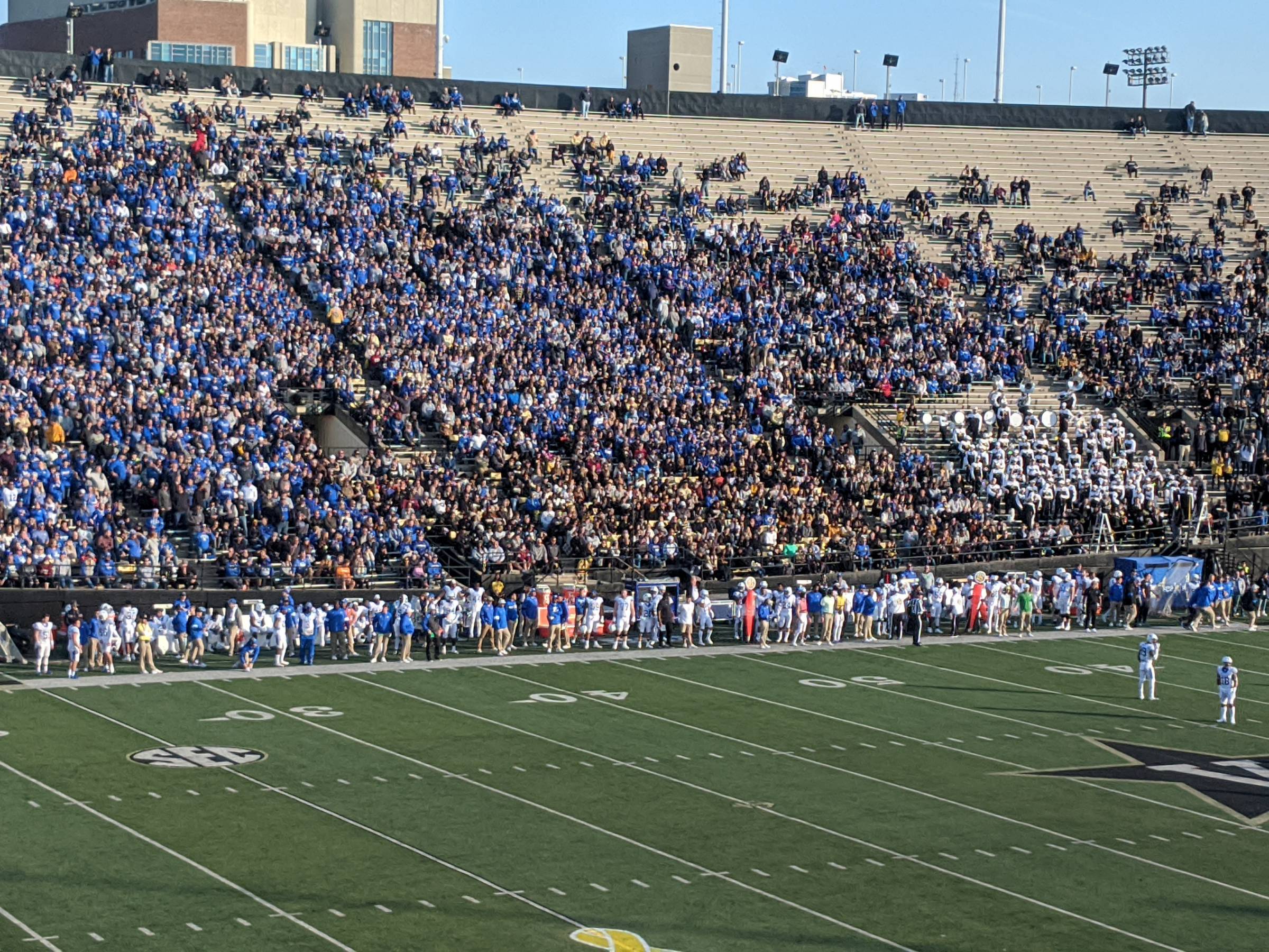 visitor bench at Vanderbilt Stadium