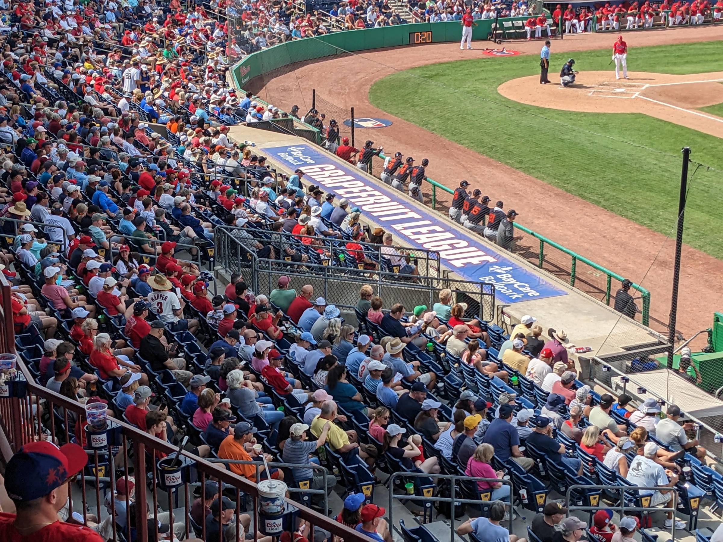 visitor dugout at baycare ballpark