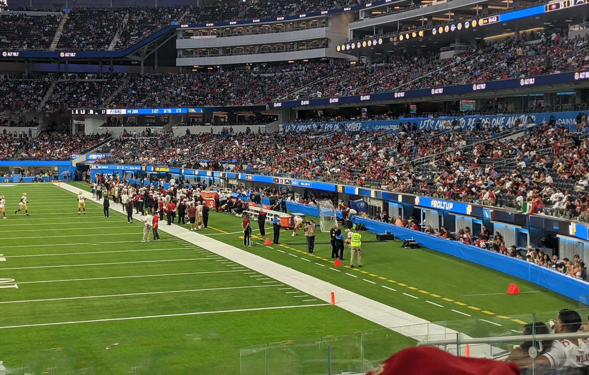 Visitor Sideline at Chargers Game Visitor Sideline at Chargers Game