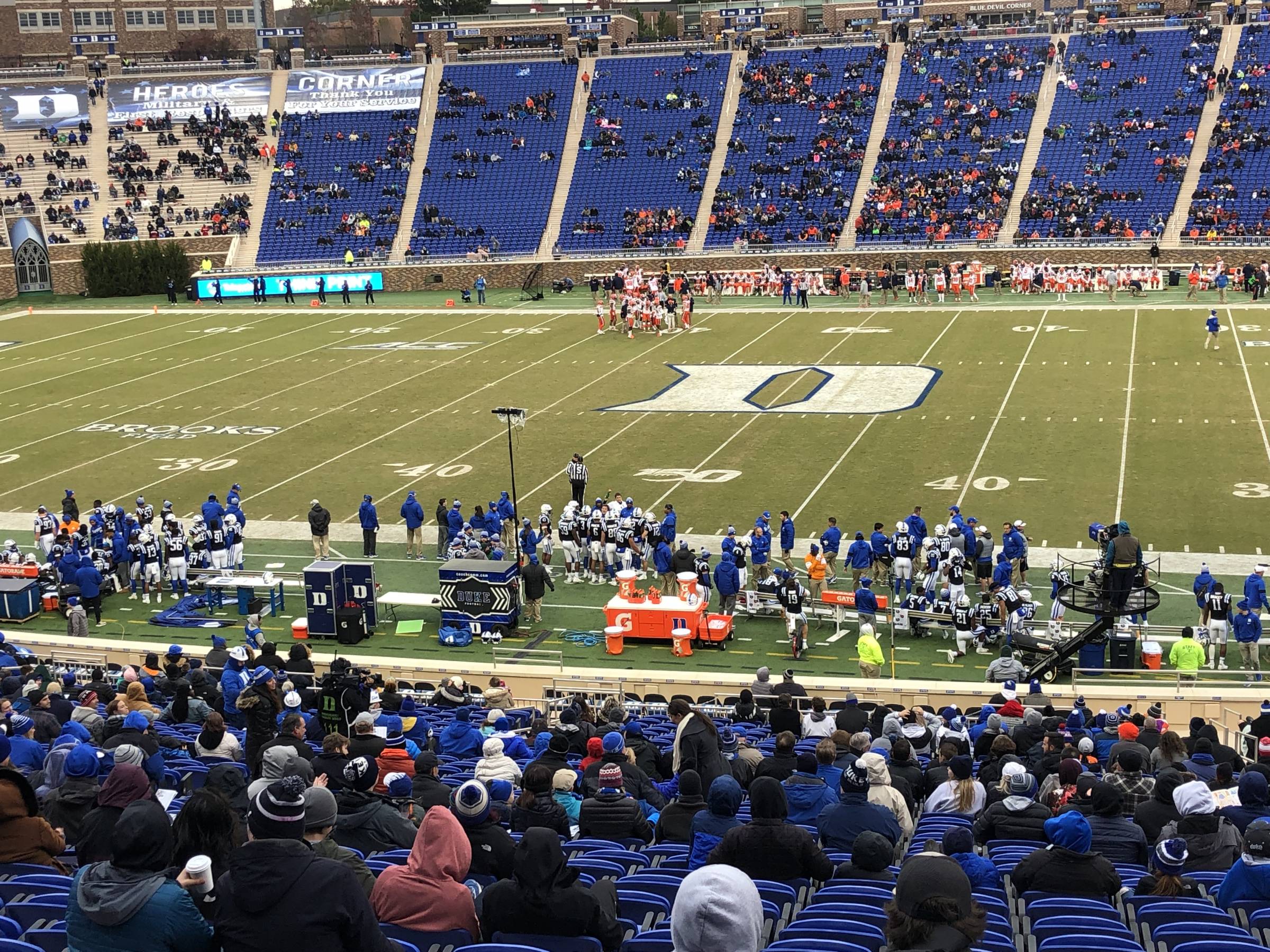 Duke home football bench