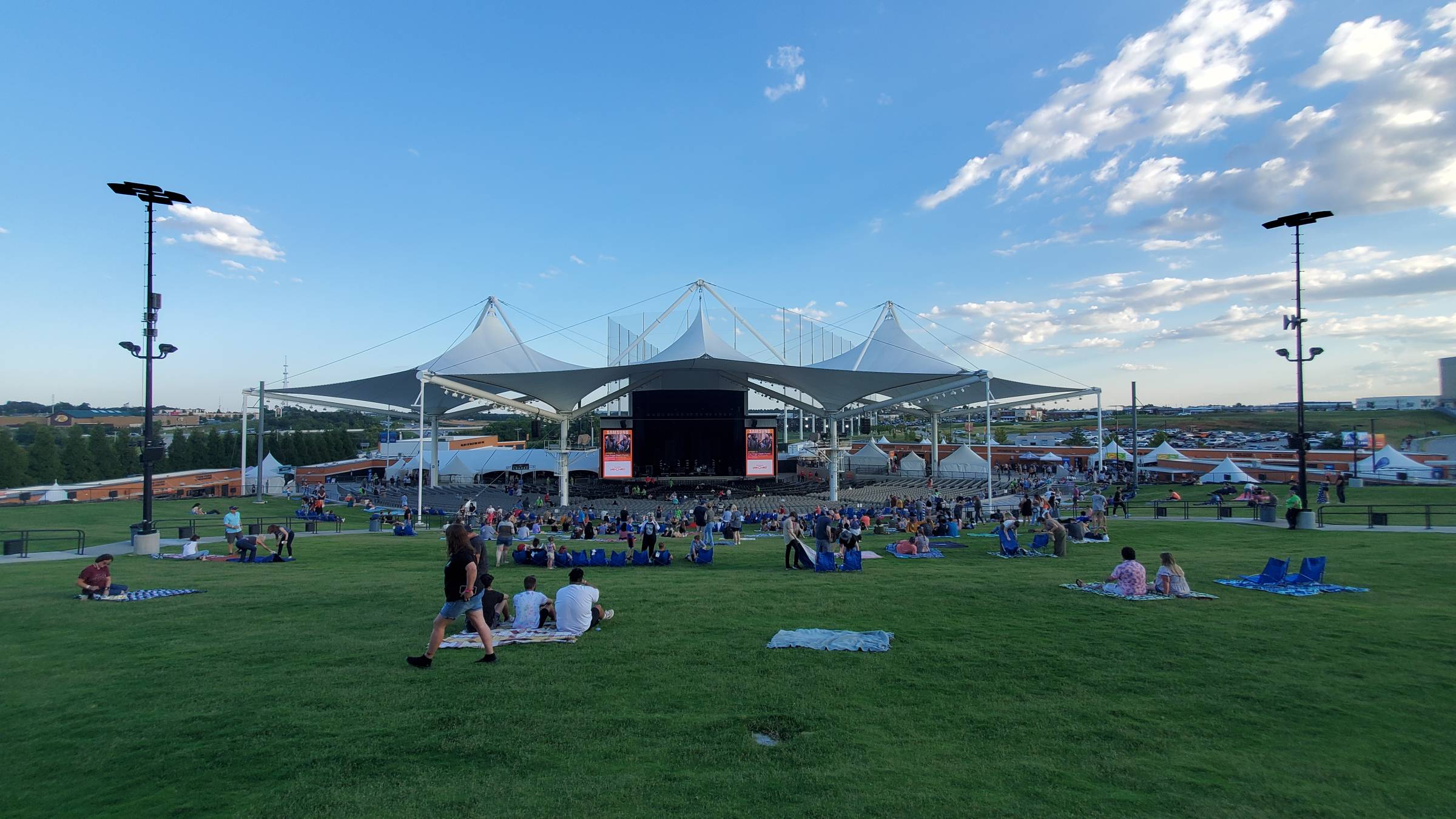 The lawn seat section at Walmart AMP